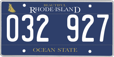 RI license plate 032927