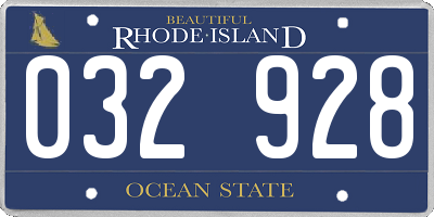RI license plate 032928