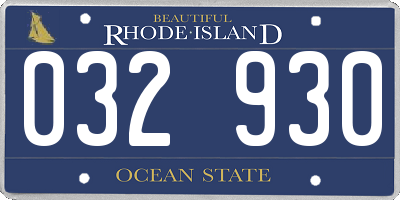 RI license plate 032930