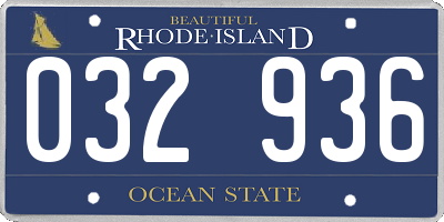 RI license plate 032936