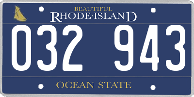 RI license plate 032943