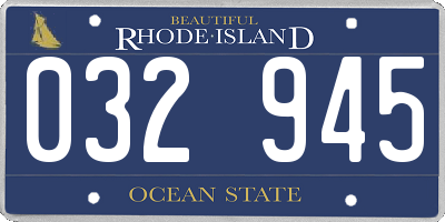 RI license plate 032945