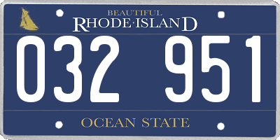 RI license plate 032951