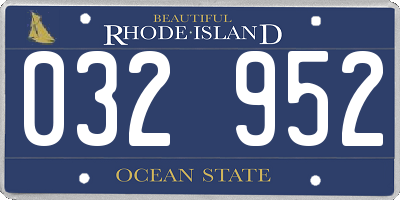 RI license plate 032952