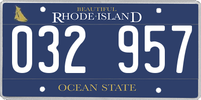 RI license plate 032957