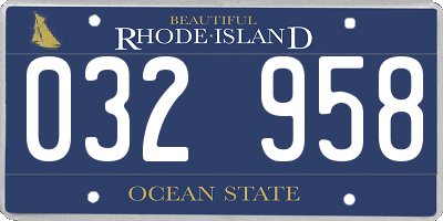 RI license plate 032958