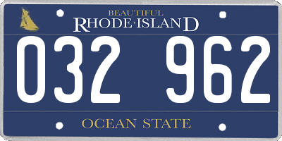 RI license plate 032962