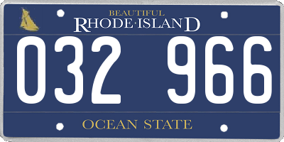 RI license plate 032966