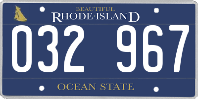 RI license plate 032967
