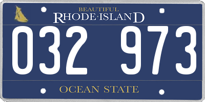RI license plate 032973