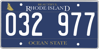 RI license plate 032977