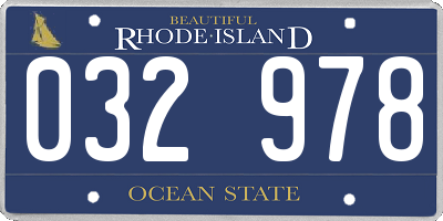 RI license plate 032978