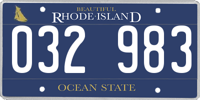 RI license plate 032983