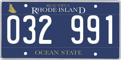 RI license plate 032991