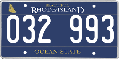 RI license plate 032993
