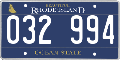RI license plate 032994