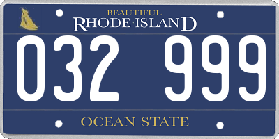 RI license plate 032999