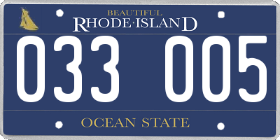 RI license plate 033005
