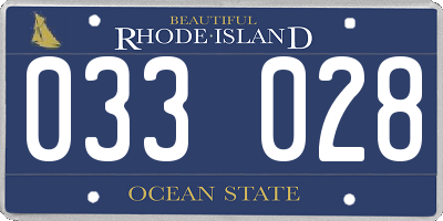 RI license plate 033028