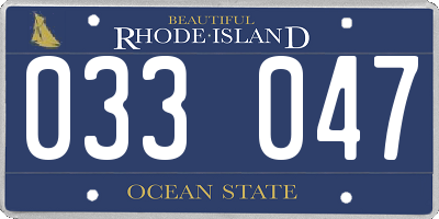 RI license plate 033047