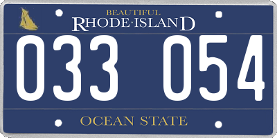 RI license plate 033054
