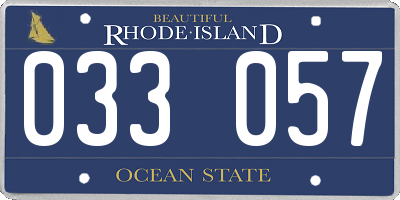 RI license plate 033057