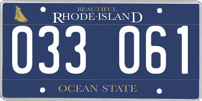 RI license plate 033061