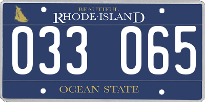 RI license plate 033065