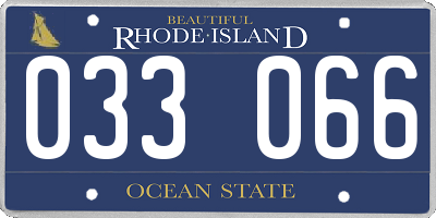 RI license plate 033066