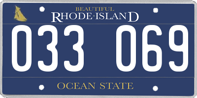 RI license plate 033069