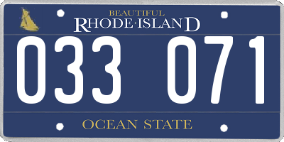 RI license plate 033071