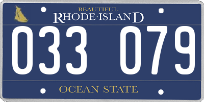 RI license plate 033079