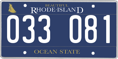 RI license plate 033081