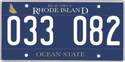RI license plate 033082