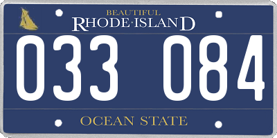 RI license plate 033084