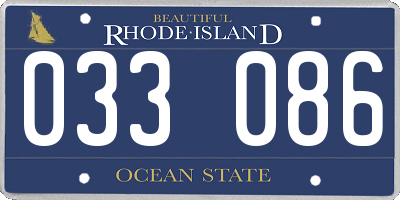 RI license plate 033086