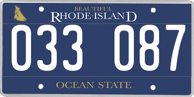 RI license plate 033087