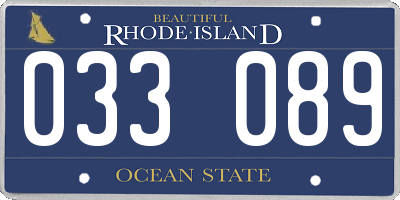 RI license plate 033089