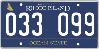 RI license plate 033099