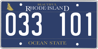 RI license plate 033101