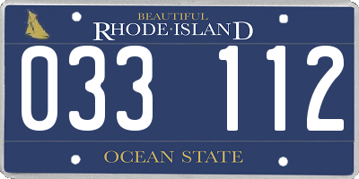 RI license plate 033112