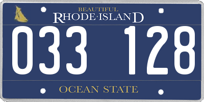 RI license plate 033128
