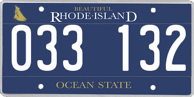 RI license plate 033132