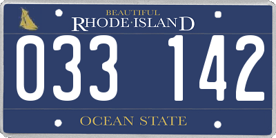 RI license plate 033142