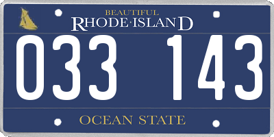 RI license plate 033143