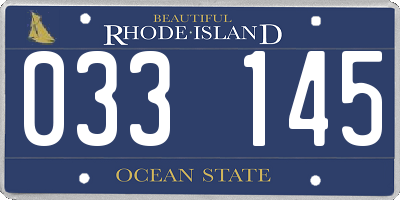 RI license plate 033145