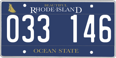 RI license plate 033146