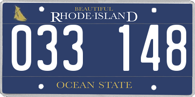 RI license plate 033148