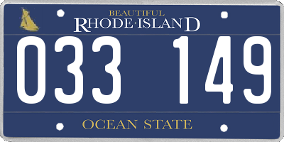 RI license plate 033149
