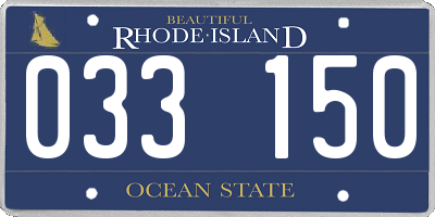 RI license plate 033150